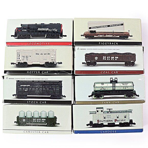 Lot of 8 Model Train Cars Southern Pacific N Scale High Speed Metal Products - Picture 1 of 10